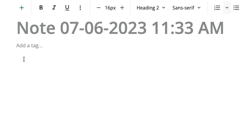 Markdown notes editing with markdown shortcuts in notes